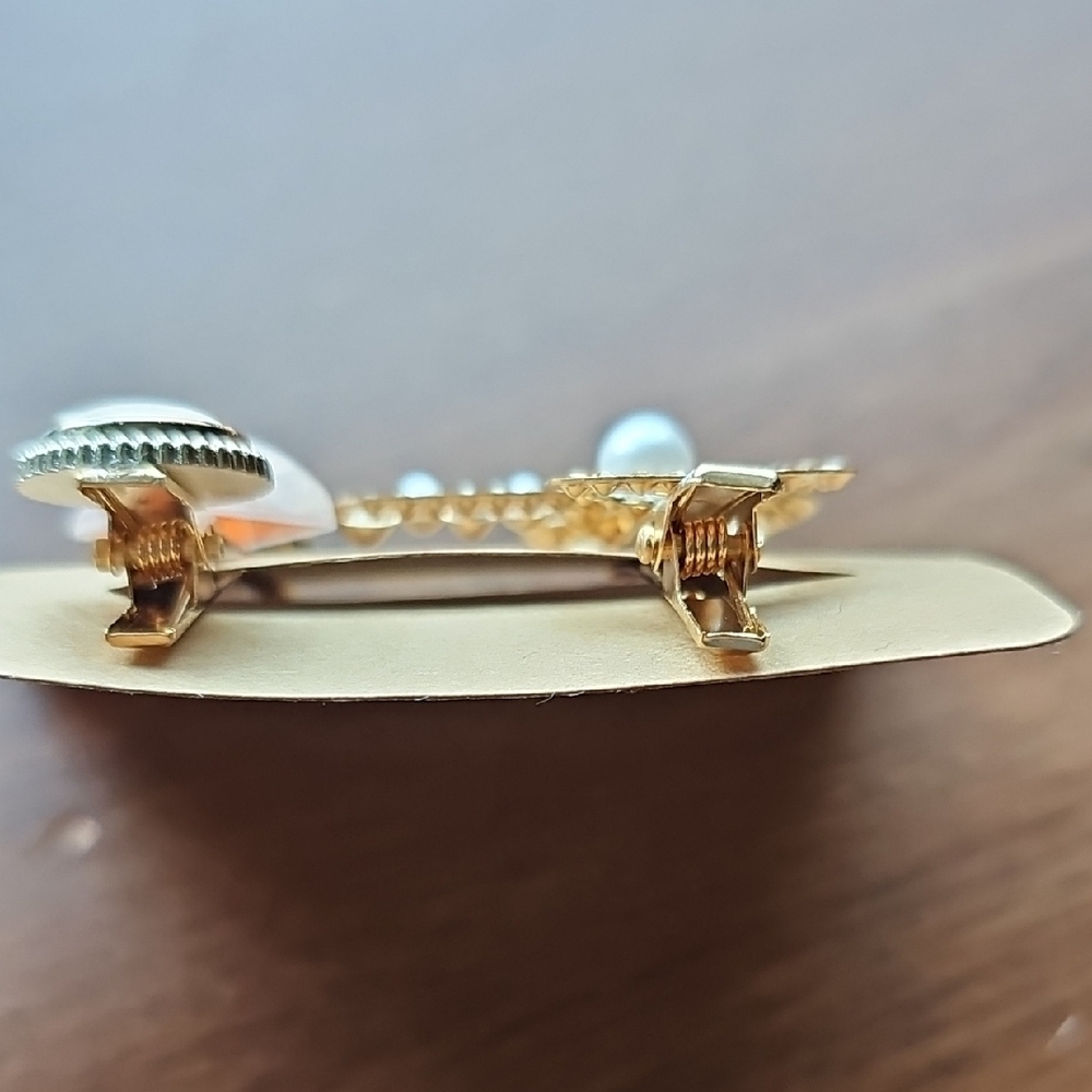 New Elegant Gold and Silver Bow Hair Clip Set Wedding Fancy - Picture 3 of 3